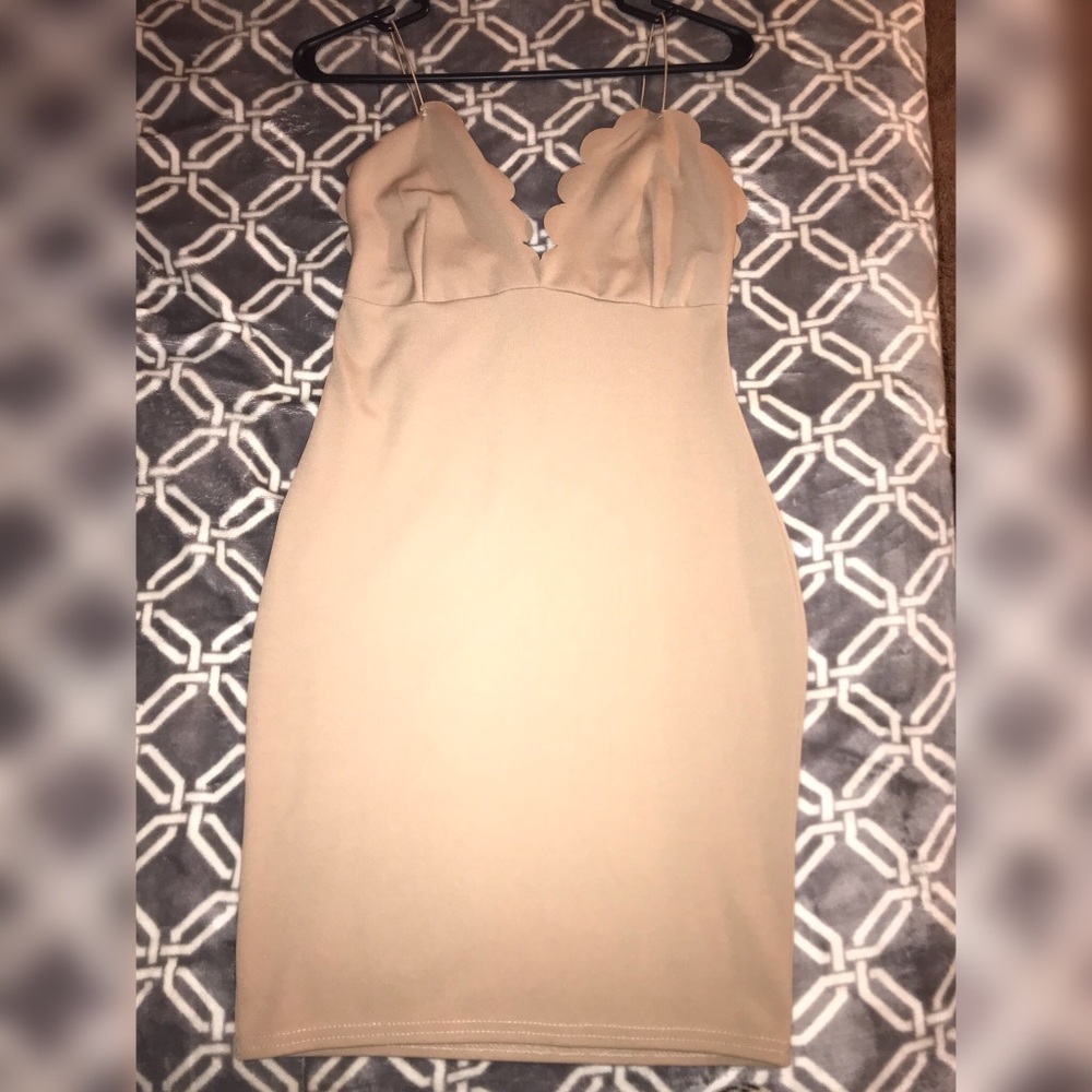 Boohoo.com nude dress